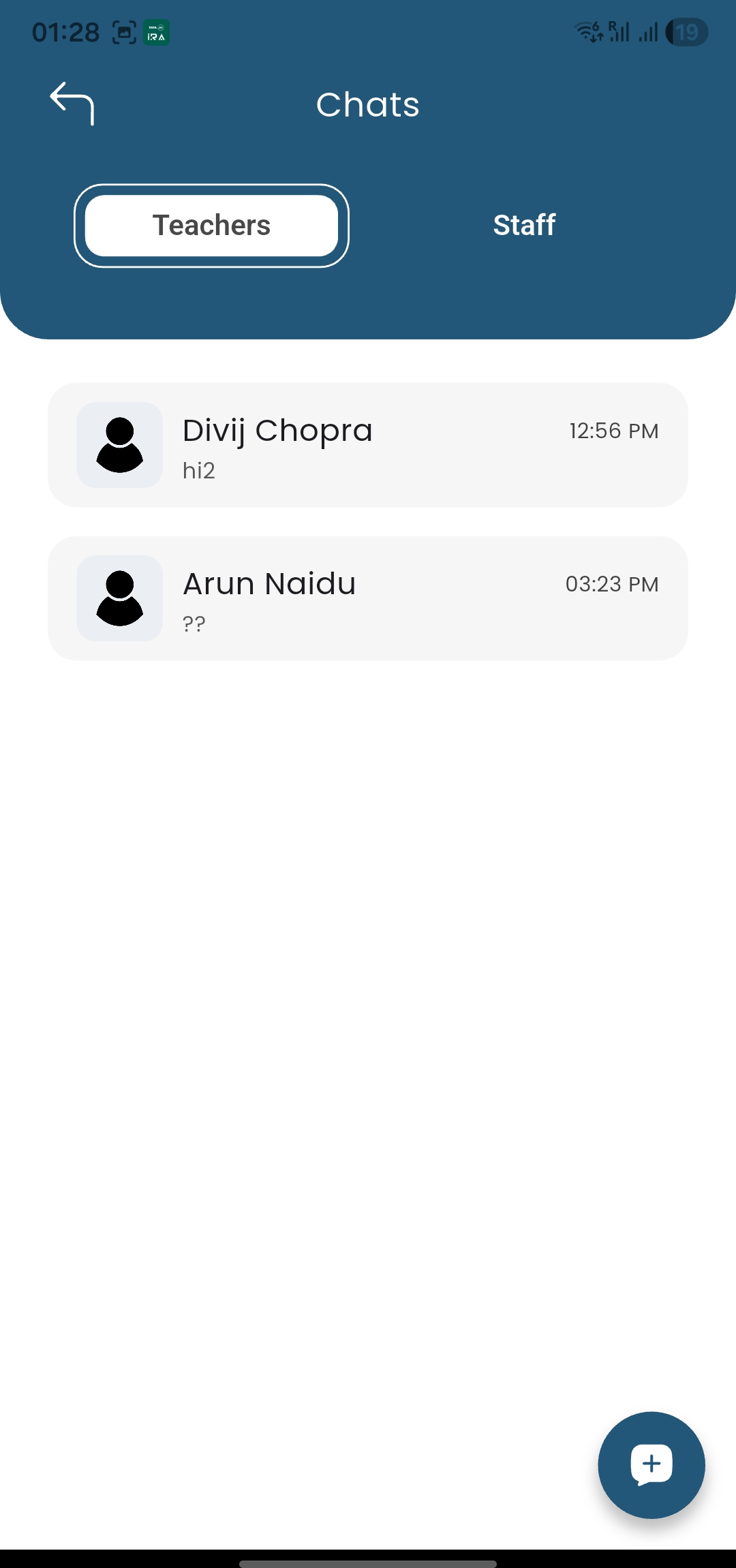 Classix360 parent teacher chat communication screen