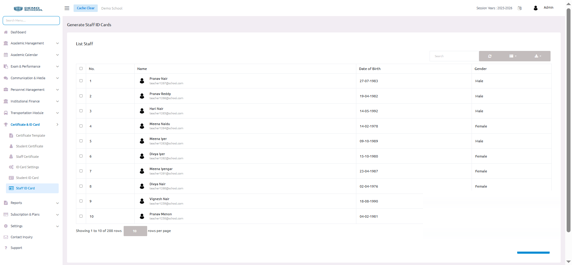 Classix360 fee type management web admin screen